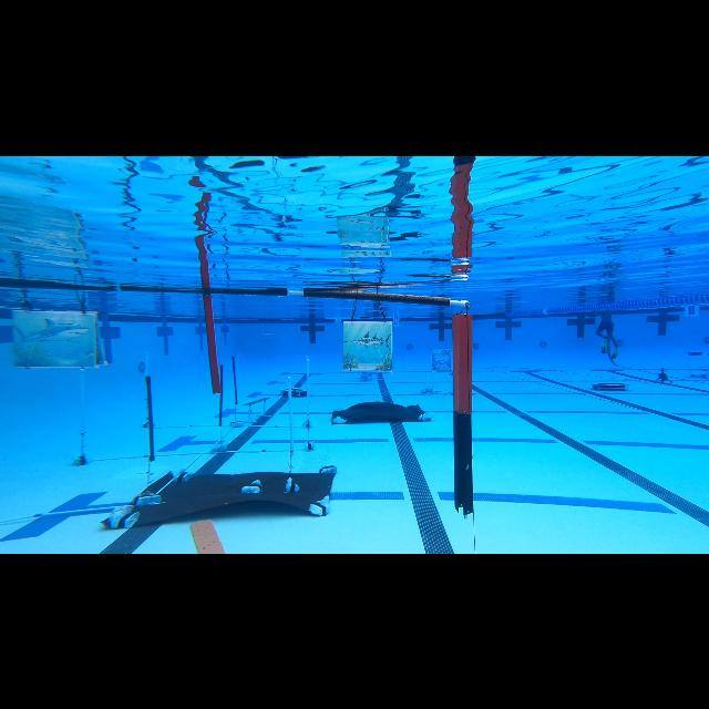 Underwater pool frame from the AUV's camera