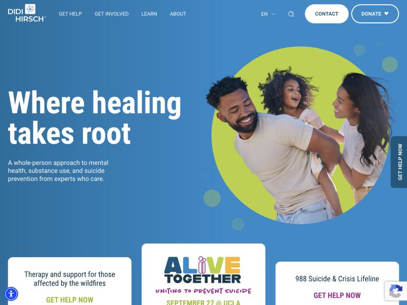 Didi Hirsch Mental Health Services website (didihirsch.org) homepage